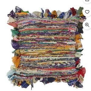 Multicolor Woven Chindi Accent Throw Pillow Cover 18 X 18